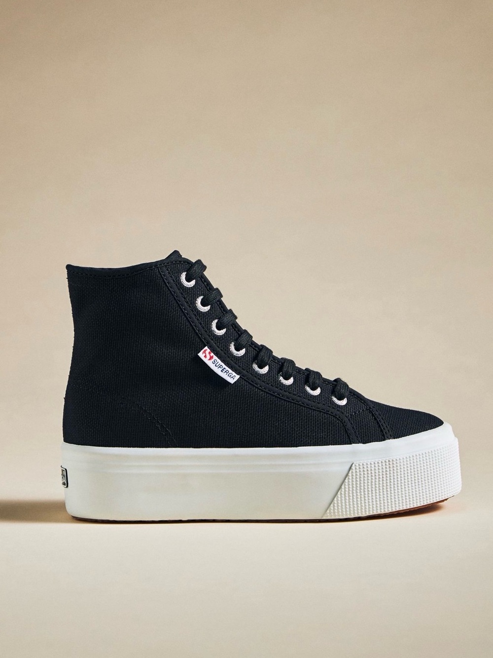 Superga 2708 Black Platform High Top Canvas Sneakers Women’s Size 8.5